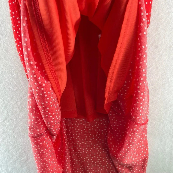 Maison Jules Dress Sz M A-Line Midi Polka Dot Keyhole Neck Sleeveless Rayon Red - Picture 7 of 12